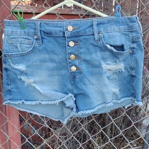 No Boundaries Light Blue Distressed Jean Shorts